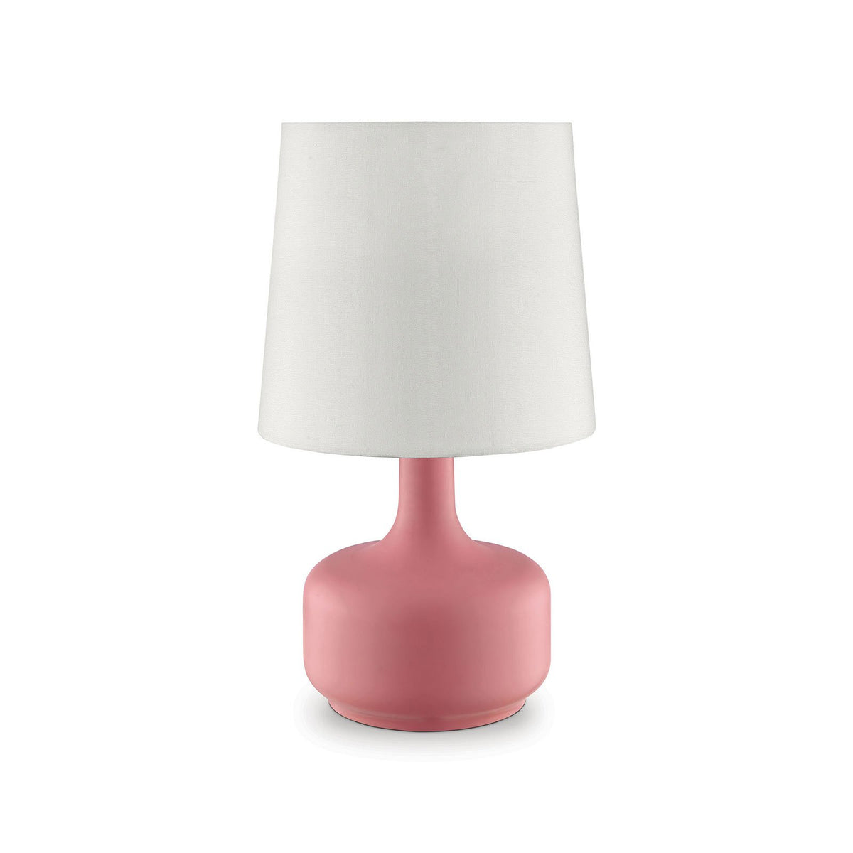 Contemporary Table Lamp with Pot Belly Base with Matte Pink Finish in Pink - BM209050