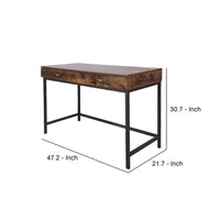 47" 2-Drawer Industrial Grained Wooden Computer Desk - BM209174