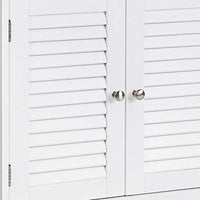 Wooden Bathroom Closet with 1 Open Shelf and 2 Door Cabinet, White - BM209188