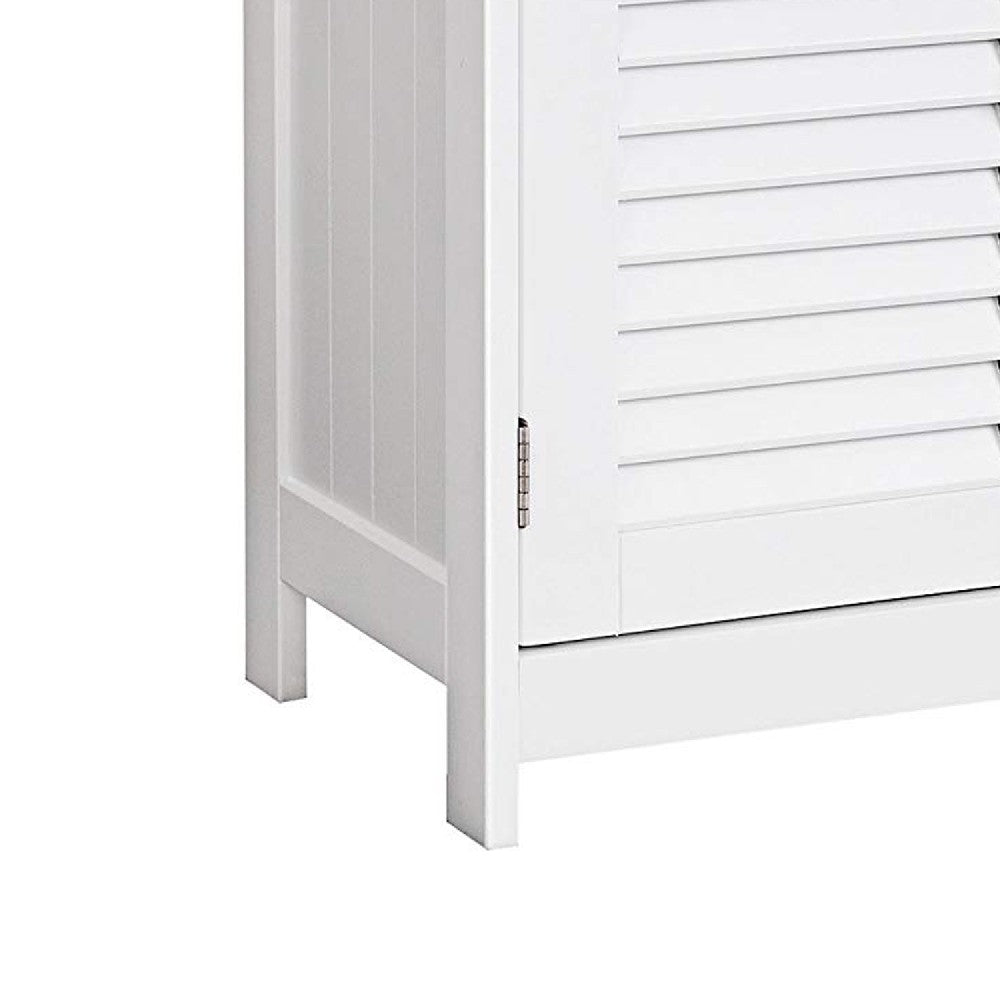 Wooden Bathroom Closet with 1 Open Shelf and 2 Door Cabinet, White - BM209188