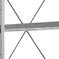 Industrial Bookshelf with 4 Shelves and Open Metal Frame in Silver and Gray - BM209626