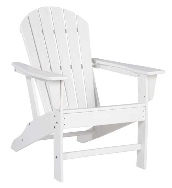 Contemporary Plastic Adirondack Chair with Slatted Back in White - BM209700