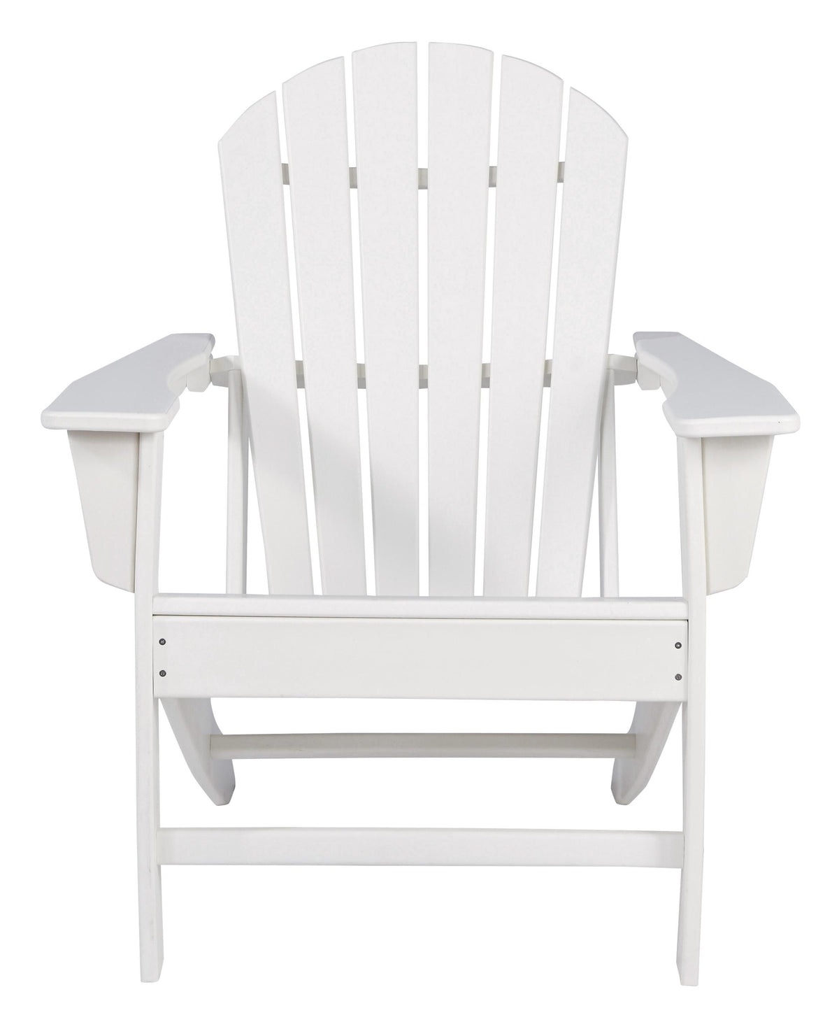 Contemporary Plastic Adirondack Chair with Slatted Back in White - BM209700