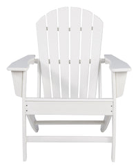 Contemporary Plastic Adirondack Chair with Slatted Back in White - BM209700