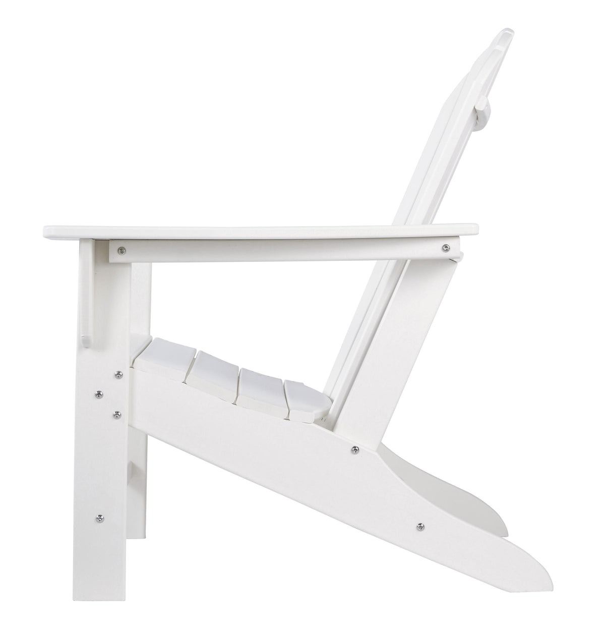 Contemporary Plastic Adirondack Chair with Slatted Back in White - BM209700