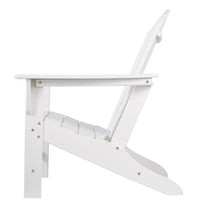Contemporary Plastic Adirondack Chair with Slatted Back in White - BM209700
