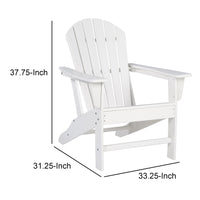 Contemporary Plastic Adirondack Chair with Slatted Back in White - BM209700