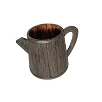 Traditional Wooden Deep Round Kettle Shaped Garden Pot, Gray - BM210388