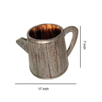 Traditional Wooden Deep Round Kettle Shaped Garden Pot, Gray - BM210388