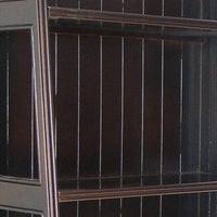 4 Tier Foldable Shelf Display Stand with Plank Style Back, Brown - BM210448