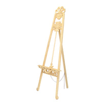 Traditional Style Wooden Easel with Scrollwork Details, Antique White - BM210460