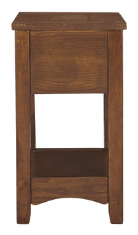 1 Drawer Chair Side End Table with Open Bottom Shelf in Brown - BM210622
