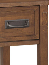 1 Drawer Chair Side End Table with Open Bottom Shelf in Brown - BM210622