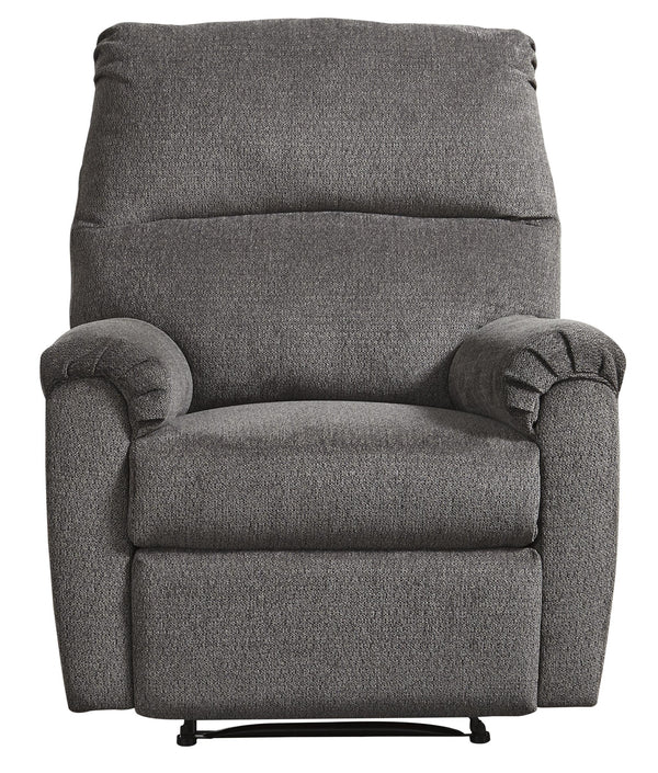 Fabric Upholstered Zero Wall Recliner with Pillow Top Armrests in Gray - BM210775