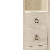 Tall Pier with 1 Door Cabinet and 2 Adjustable Glass Shelves in Antique White - BM210895