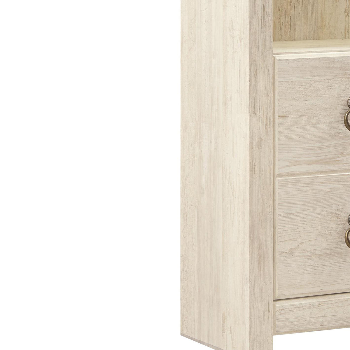 Tall Pier with 1 Door Cabinet and 2 Adjustable Glass Shelves in Antique White - BM210895