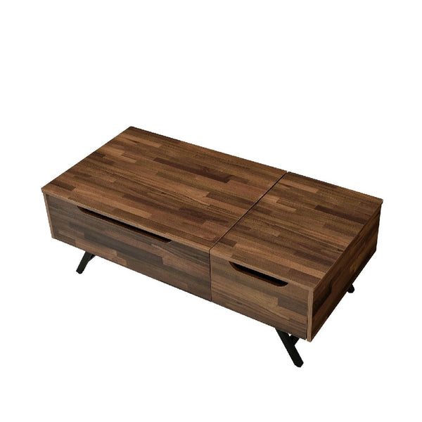 Benjara Wooden Coffee Table With Lift Top Storage And 1 Drawer In Walnut Brown - BM211087 ...