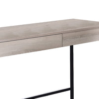 Wooden Desk with 2 Drawers and Metal Frame in Washed White and Black - BM211102