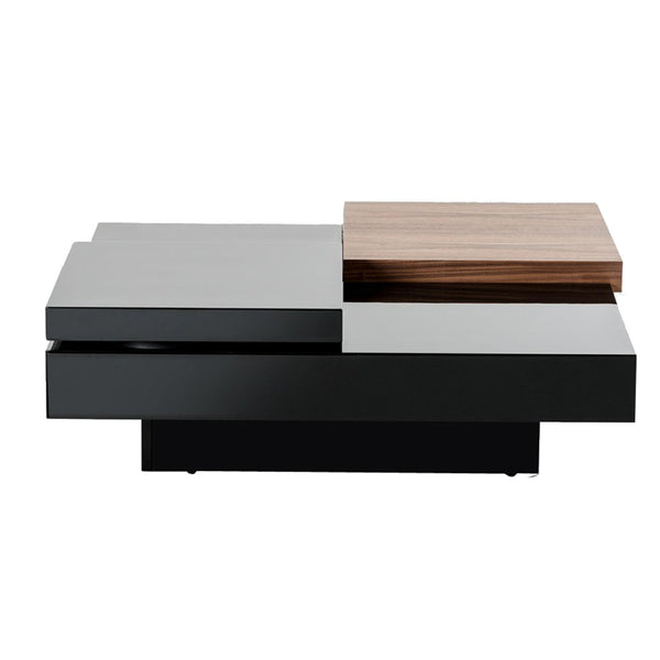 1 Drawer Wooden Coffee Table with Movable Tabletop, Black and Brown - BM211199