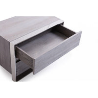 2 Drawer Rectangular Nightstand with Stainless Steel Legs, Gray - BM214881