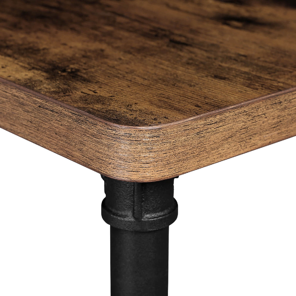 Square Shape Wooden Accent Stool with Stump Design, Brown, Large - BM206776