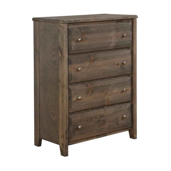 Transitional Style Wooden Chest with 4 Drawer Setup and Tapered Legs, Brown - BM215918