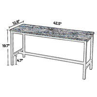 42" Wooden Top Indoor Bench with Metal Legs, Set of 2, Rustic Brown and Black - BM217092