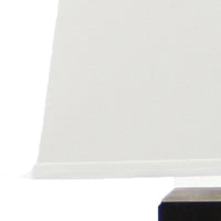 31 Inch Metal Frame Table Lamp, Drum Shade, Brick Pattern, White, Black - BM217239