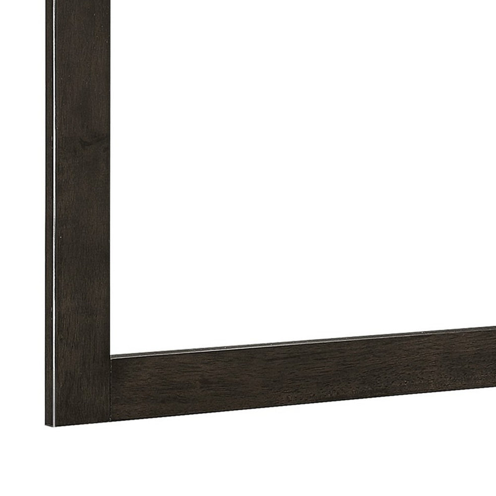 35 x 42 Inch Rectangular Wood Frame Dresser Mirror, Molded, Charcoal Gray - BM219898
