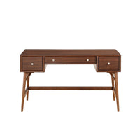 3 Drawer Wooden Writing Desk with Splayed Legs, Walnut Brown - BM220116