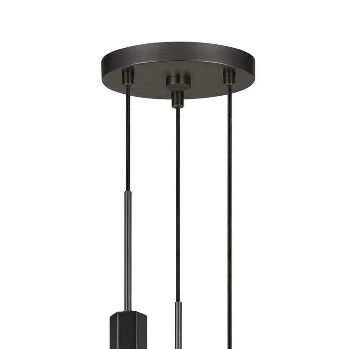 Hexagonal Metal Frame 3 LED Light Pendant with Glass Diffuser, Black - BM220654