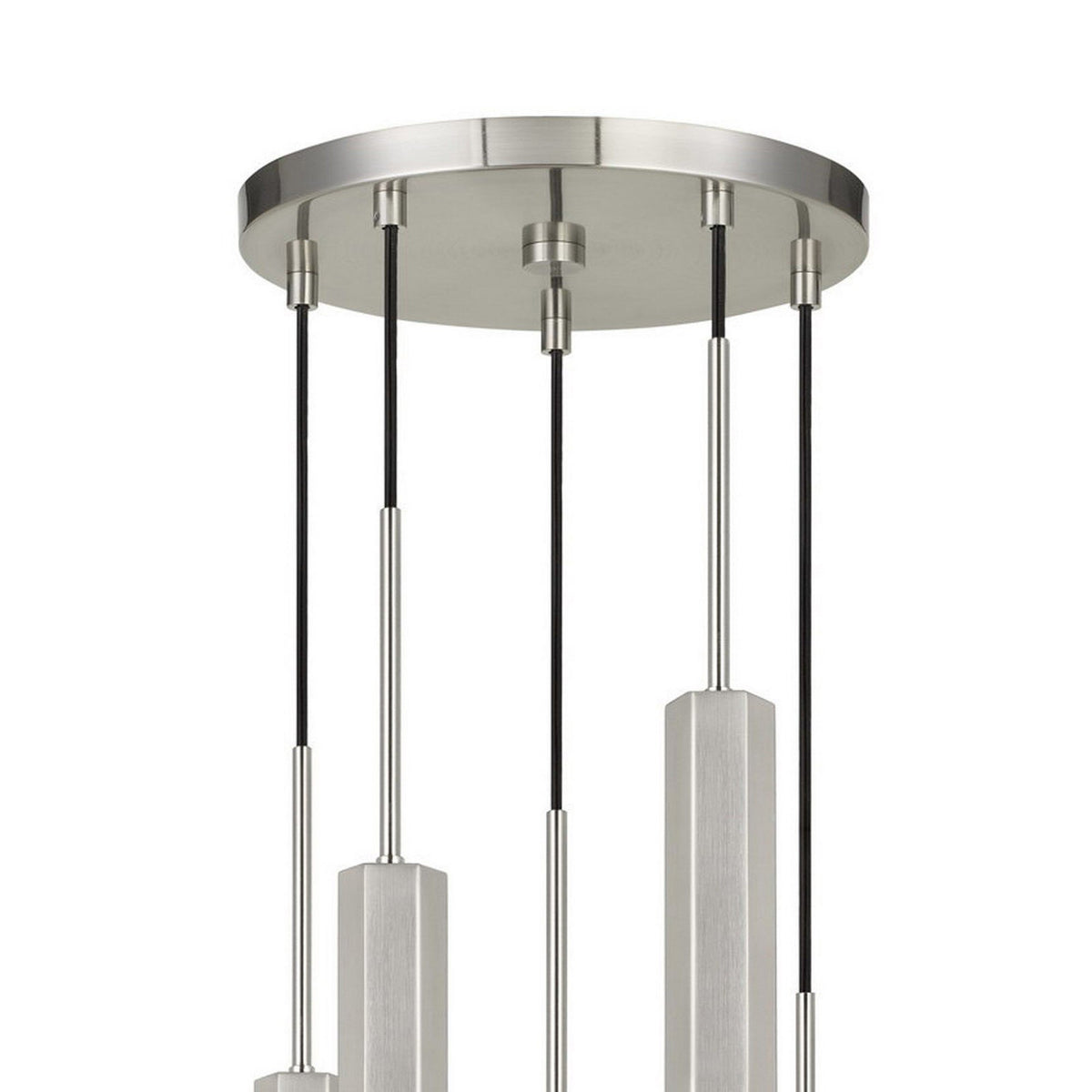 Hexagonal Metal Frame 5 LED Light Pendant with Glass Diffuser, Gray - BM220655