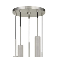 Hexagonal Metal Frame 5 LED Light Pendant with Glass Diffuser, Gray - BM220655