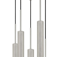 Hexagonal Metal Frame 5 LED Light Pendant with Glass Diffuser, Gray - BM220655
