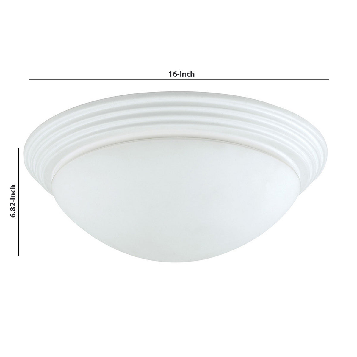 Dome Shaped Glass Ceiling Lamp with Hardwired Switch, White and Clear - BM220713