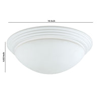 Dome Shaped Glass Ceiling Lamp with Hardwired Switch, White and Clear - BM220713