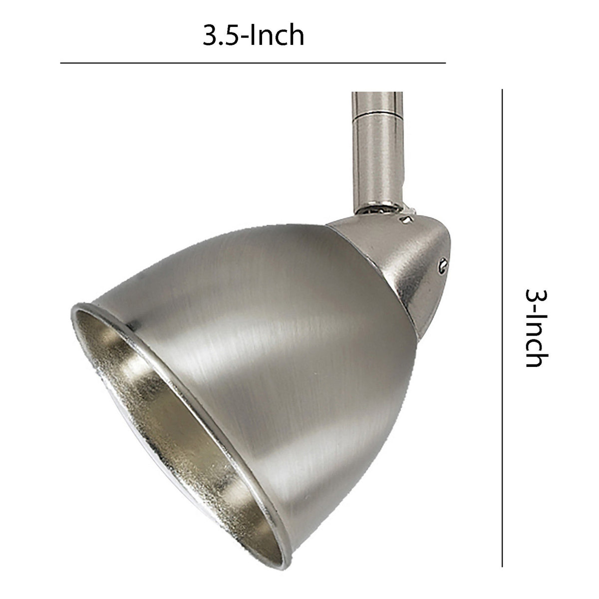 Round Metal Shade Track Light Head and Frame, Silver - BM220749