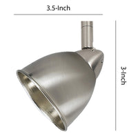Round Metal Shade Track Light Head and Frame, Silver - BM220749
