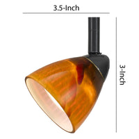 Hand Blown Glass Shade Track Light Fixture with Metal Frame, Dark Bronze - BM220755