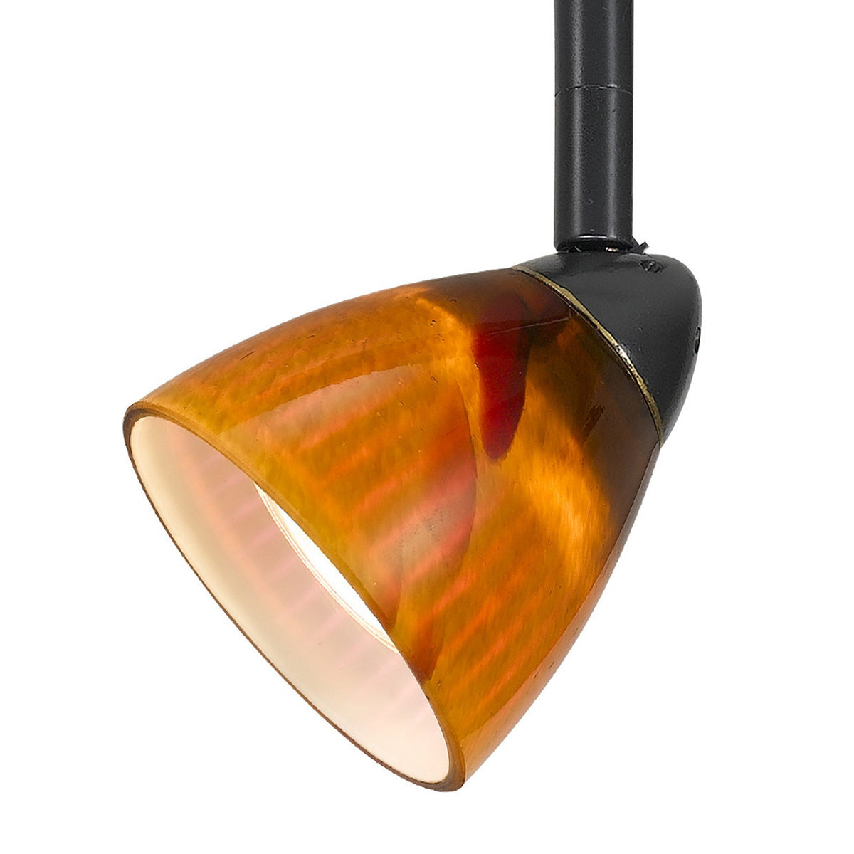 Hand Blown Glass Shade Track Light Fixture with Metal Frame, Dark Bronze - BM220755