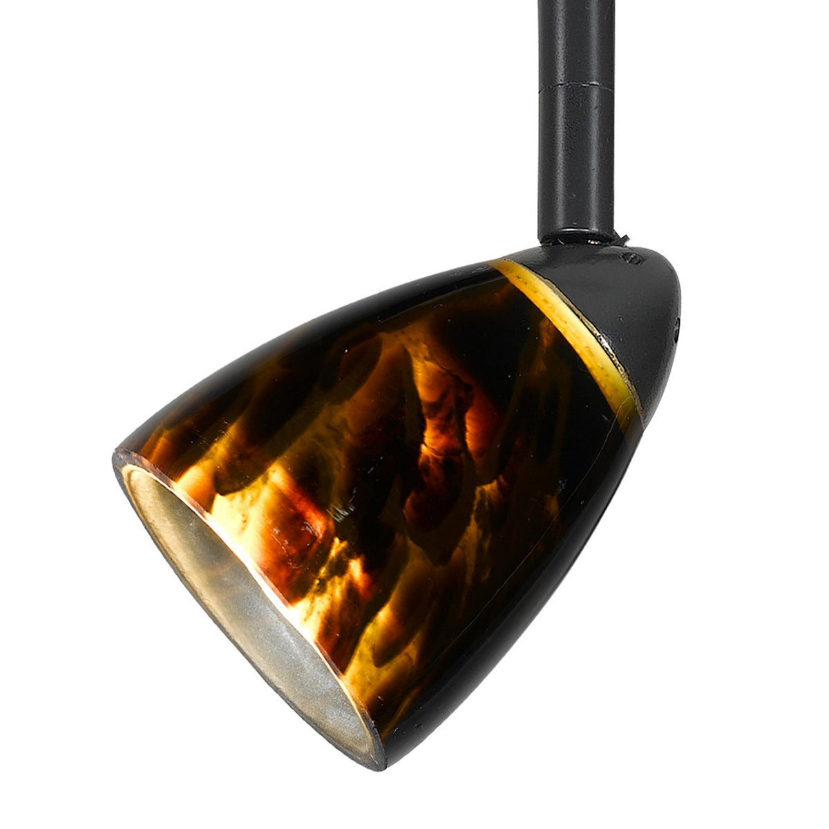 Hand Blown Glass Shade Track Light Head with Metal Frame, Gold and Bronze - BM220757