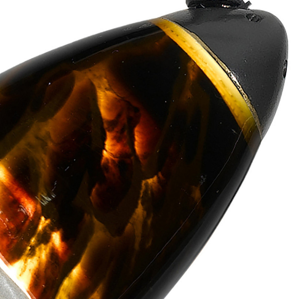 Hand Blown Glass Shade Track Light Head with Metal Frame, Gold and Bronze - BM220757