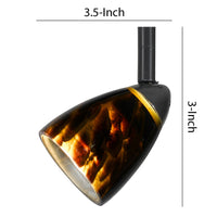 Hand Blown Glass Shade Track Light Head with Metal Frame, Gold and Bronze - BM220757
