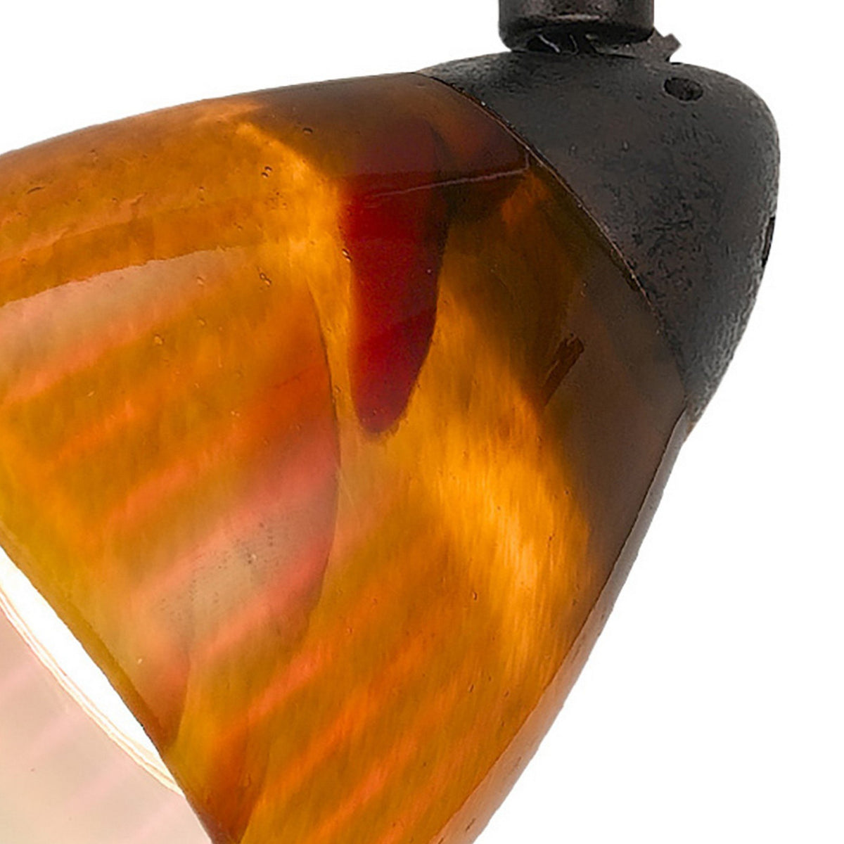 Glass Shade Track Light Head with Metal Frame, Yellow and Dark Bronze - BM220764