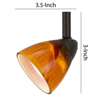 Glass Shade Track Light Head with Metal Frame, Yellow and Dark Bronze - BM220764