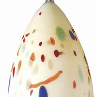 1 Light Glass Shade Pendant Lighting with Canopy, Set of 4,Cream and Chrome - BM220772