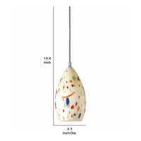 1 Light Glass Shade Pendant Lighting with Canopy, Set of 4,Cream and Chrome - BM220772