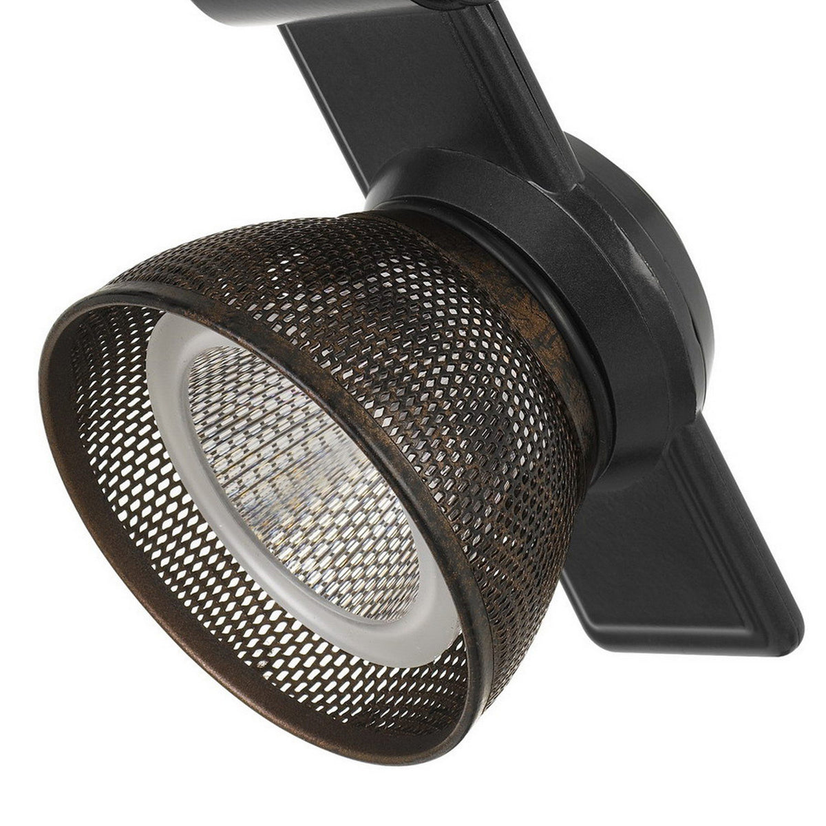 12W Integrated LED Metal Track Fixture with Mesh Head, Black and Bronze - BM220789