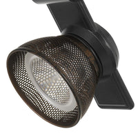 12W Integrated LED Metal Track Fixture with Mesh Head, Black and Bronze - BM220789