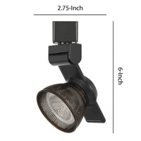 12W Integrated LED Metal Track Fixture with Mesh Head, Black and Bronze - BM220789